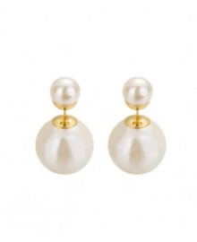 Andcopenhagen Sophie double pearl øreringe B0303 18 karat guldbelagt sterlingsølv