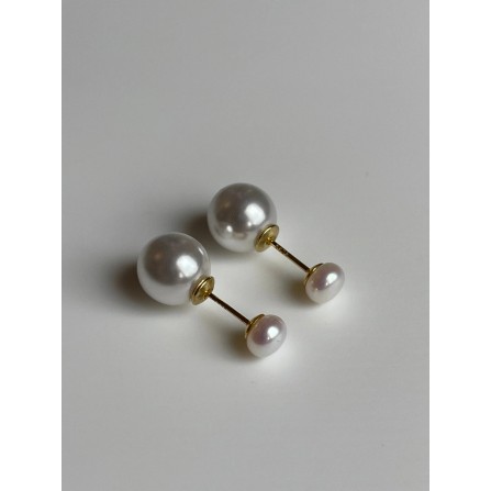 Andcopenhagen Sophie small double pearl øreringe A0202 18 karat guldbelagt sterlingsølv