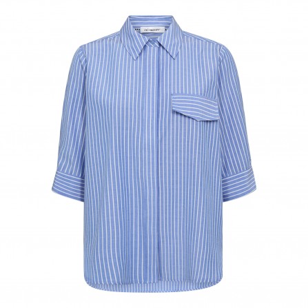 Co'Couture TeaCC Stripe SS Shirt - Blå/hvid stribet skjorte 35822 Blue