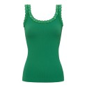 Tim&Simonsen Frida Rib Top - Grøn rib top med blonde 217 Felce