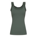 Tim&Simonsen Frida Rib Top - Oliven grøn rib top med blonde 217 Oliva