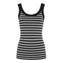 Tim&Simonsen ISA stripe rib top - Sort/hvid stribet top TS1CS276 Nero-bianco