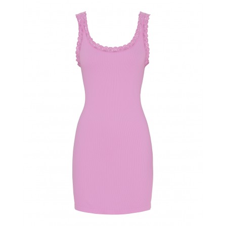 Tim&Simonsen Frida Rib Top Plus - Pink rib top med blonde H5-202xPlus Macaron