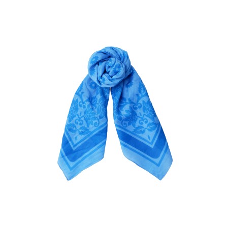 Black Colour BCHALLY MINI SCARF - Blå mønstret tørklæde 3627 Blue