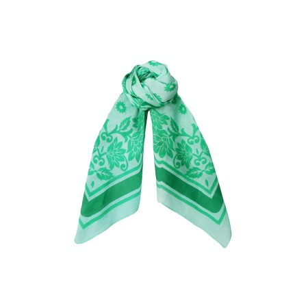 Black Colour BCHALLY MINI SCARF - Grøn mønstret tørklæde 3627 Green