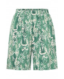 ICHI IHAYA SHO2 - Grøn printet shorts 20123320 Pine Green