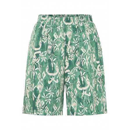 ICHI IHAYA SHO2 - Grøn printet shorts 20123320 Pine Green Ikat