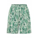 ICHI IHAYA SHO2 - Grøn printet shorts 20123320 Pine Green Ikat