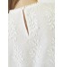 Co'Couture NessaCC Top - Hvid bluse med blonder og broderi 35824 Off White