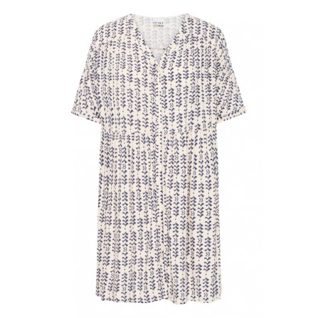 ICHI IHVERA DR37 - Blå printet kjole 20123241 Birch Ikat Stripe
