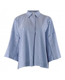 CONTINUE Klara shirt - Blå stribet skjorte 14777 Blue Navy Stripe