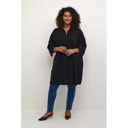 Kaffe Curve KCpaula Shirt Tunic -Sort lang skjorte 10582336 Black Deep