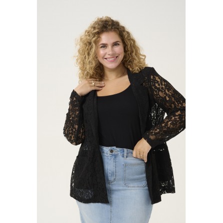 Kaffe Curve KClorani Lace Blazer - Blonde blazer 10583218 Black Deep