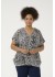 Kaffe Curve KCmille Wing SL Blouse - Grå leopard bluse 10583097 Moonstruck/Black Animal