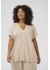 Kaffe Curve KCmille Wing SL Blouse - Sandfarvet bluse 10583097 Feather Grey