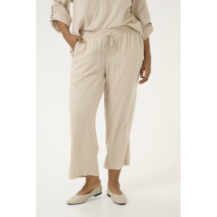 Kaffe Curve KCmille Cropped Pants - Sandfarvet 7/8 buks 10583098 Feather Grey