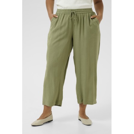 Kaffe Curve KCmille Cropped Pants - Grøn 7/8 buks 10583098 Oil Green