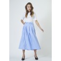 Co'Couture MicaCC Stripe Pleat Skirt - Stribet nederdel 34225 Pale Blue