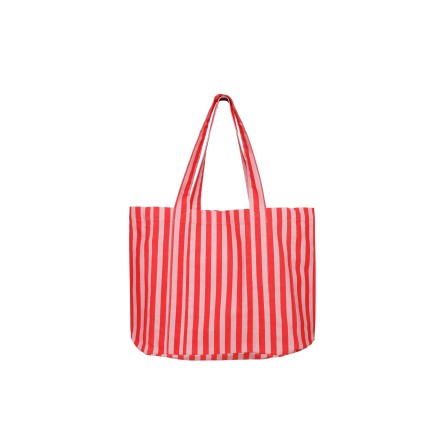Black Colour BCNELLA Canvas Bag - Rød/pink stribet net 9357 Red/Rose