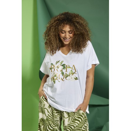 Zhenzi Zh-Leia 803-T-shirt - Hvid T-shirt med print 200803 White