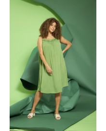 Zhenzi Zh-Luna 828-Dress N/S - Grøn strop kjole 200828 Palm leaf