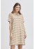 Fransa FRSAMMA DR 1 - Beige stribet polo kjole 20615793 Silver Mink Mix