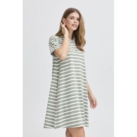 Fransa FRSAMMA DR 1 - Grøn stribet polo kjole 20615793 Iceberg Green Mix