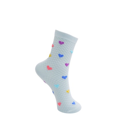 Black Colour BCFINJA HEART SOCK - Blå strømpe med hjerter 4344 Lt. Blue