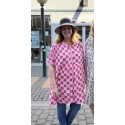 ICHI IHVERA DR37 - Pink printet kjole 20123241 Bright Rose Ikat