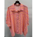 Marta MdcVirginia Shirt - Neon stribet skjorte 7345 Fuxia Stripe