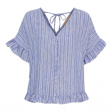 Marta MdcMatilda Top - Blå stribet bluse 8464 Blue Jeans