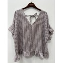 Marta MdcMatilda Top - Brun stribet bluse 8464 Moro