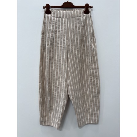 Marta MdcFausta Pants - Beige stribet buks 16635T BeigeStripeLurex260