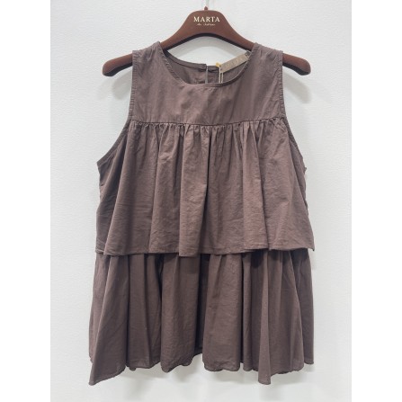 Marta MdcDebra Top - Brun top med flæser 258639 Moro