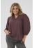 Kaffe Curve KCmaia Blouse - Bordeaux bluse med 3/4 ærmer 10583470 Fudge