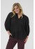Kaffe Curve KCmaia Blouse - Sort bluse med 3/4 ærmer 10583470 Black Deep