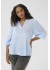Kaffe Curve KCmaia Blouse - Lyseblå bluse med 3/4 ærmer 10583470 Windsurfer