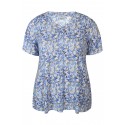 Zhenzi Zh-Sylva 810-Blouse S/S - Blå printet bluse 200810 Cornflower blue
