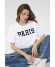 Kaffe KAadelina T-shirt - T-shirt med PARIS logo 10510210 Optical/White/Black
