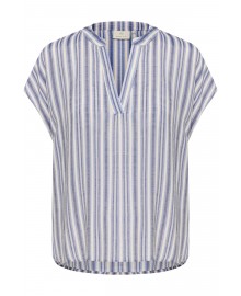 Kaffe KAanja Blouse - Blå stribet bluse 10510118 Blue/chalk stripe