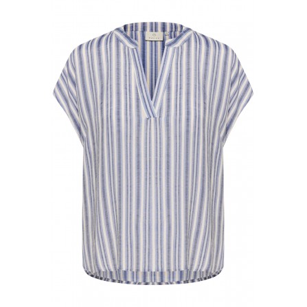 Kaffe KAanja Blouse - Blå stribet bluse 10510118 Blue/chalk stripe