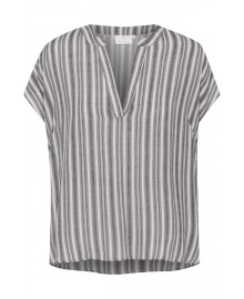 Kaffe KAanja Blouse - Sort stribet bluse 10510118 Black/chalk stripe