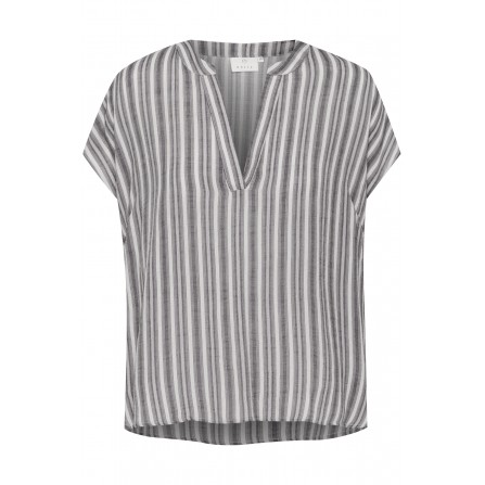 Kaffe KAanja Blouse - Sort stribet bluse 10510118 Black/chalk stripe