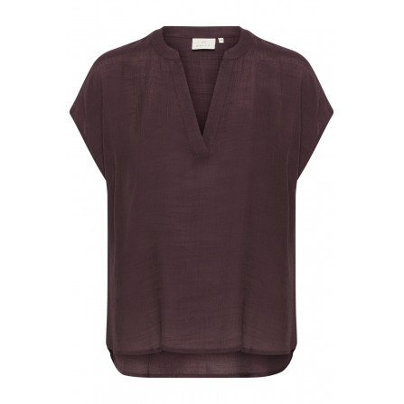 Kaffe KAanja Blouse - Vinrød bluse 10510118 Fudge