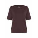 Kaffe KAlizza boatneak solid pullover - Vinrød strik 10510252 Fudge