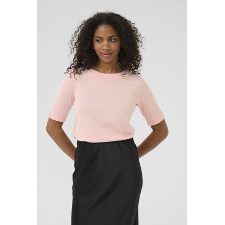 Kaffe KAlizza boatneak solid pullover - Rosa strik 10510252 Lotus