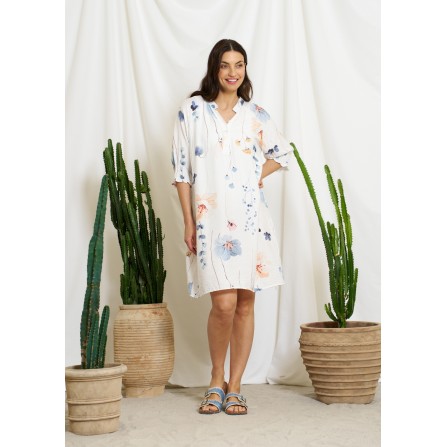 Marta MdcAmelia Dress - Hvid printet kjole 7122 Bianco1373tpq