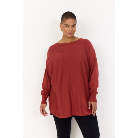 Wasabi WA-SAMANDA 1 - Brændt rød strik med knapper i bag W30000 Mineral Red