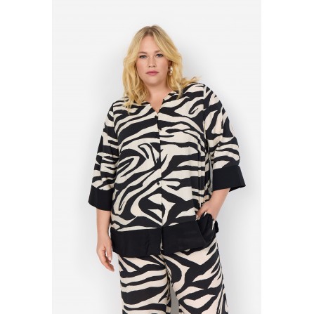 Wasabi WA-LUANA 2 - Sort printet bluse W10466 Black