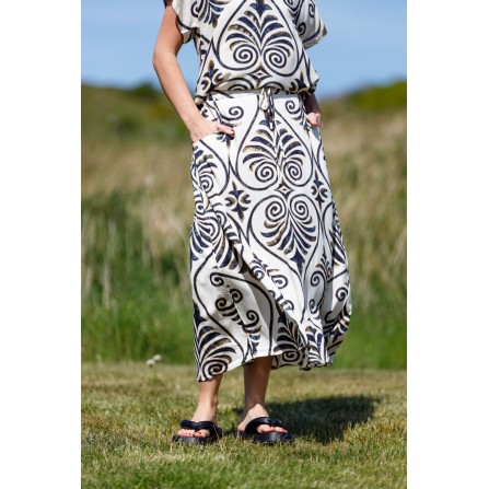 Black Colour BCSTELLA REGULAR SKIRT - Printet nederdel 39606 Malaka White